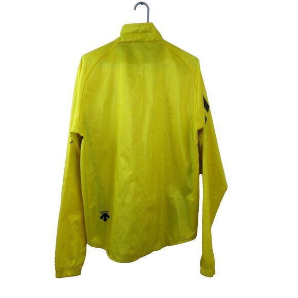 Descente Windbreaker Jacket Sz Medium Zip Up Cycling Skiing Shell Ripstop Yellow - Picture 2 of 10